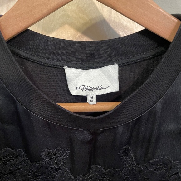 3.1 Phillip Lim Black Lace Insert T-Shirt Dress - Size M - NWOT - Picture 10 of 10